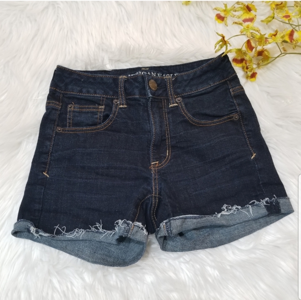 AMERICAN EAGLE Super Stretch Jeans Shorts Color Dark Blue Size 2.